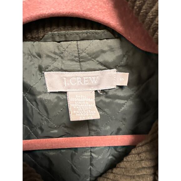 J. Crew Olive Green Double Breasted Long Corduroy Barn Jacket Size Small - Picture 6 of 7